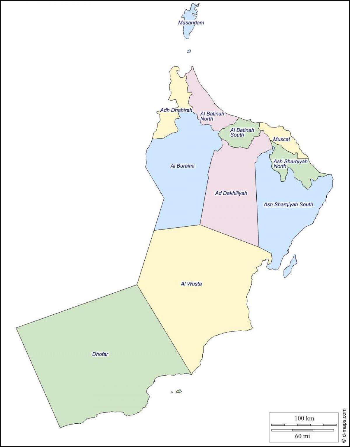 peta Oman governorates