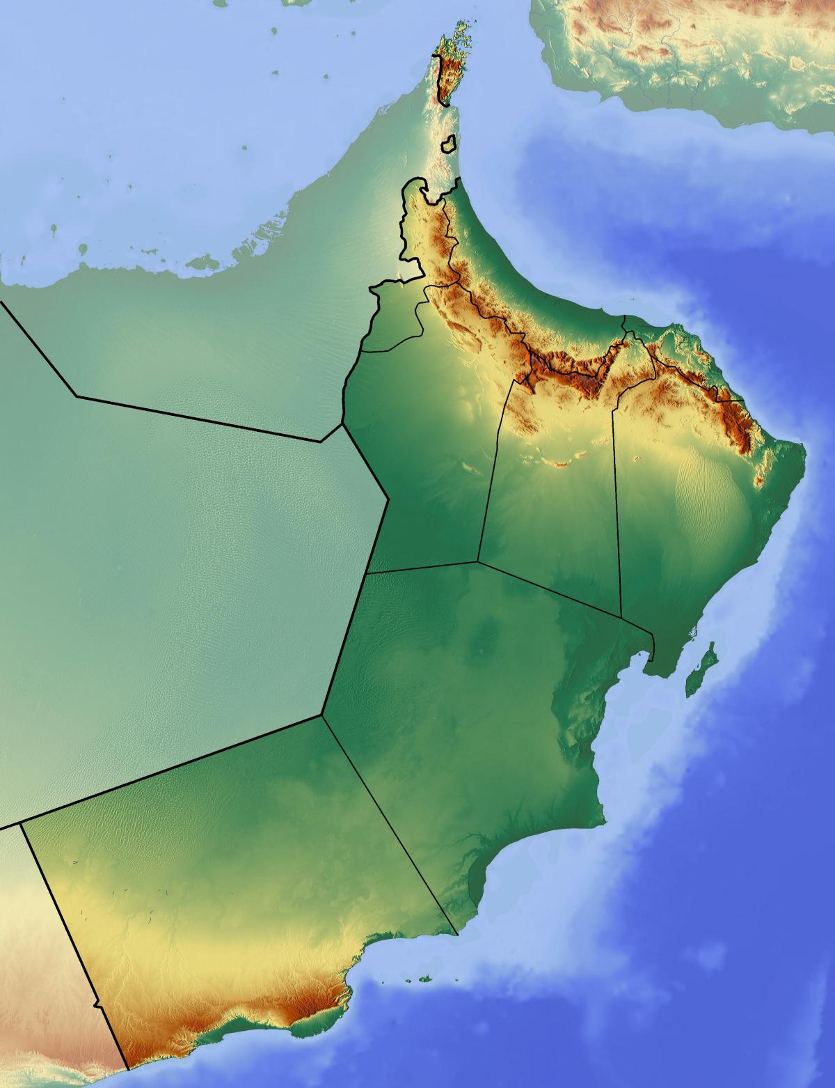 peta Oman topografi